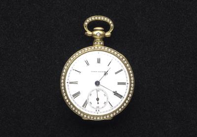 图片[2]-Pair of “Bovet” pocket watches with pearls and painted enamel , 19th century-China Archive